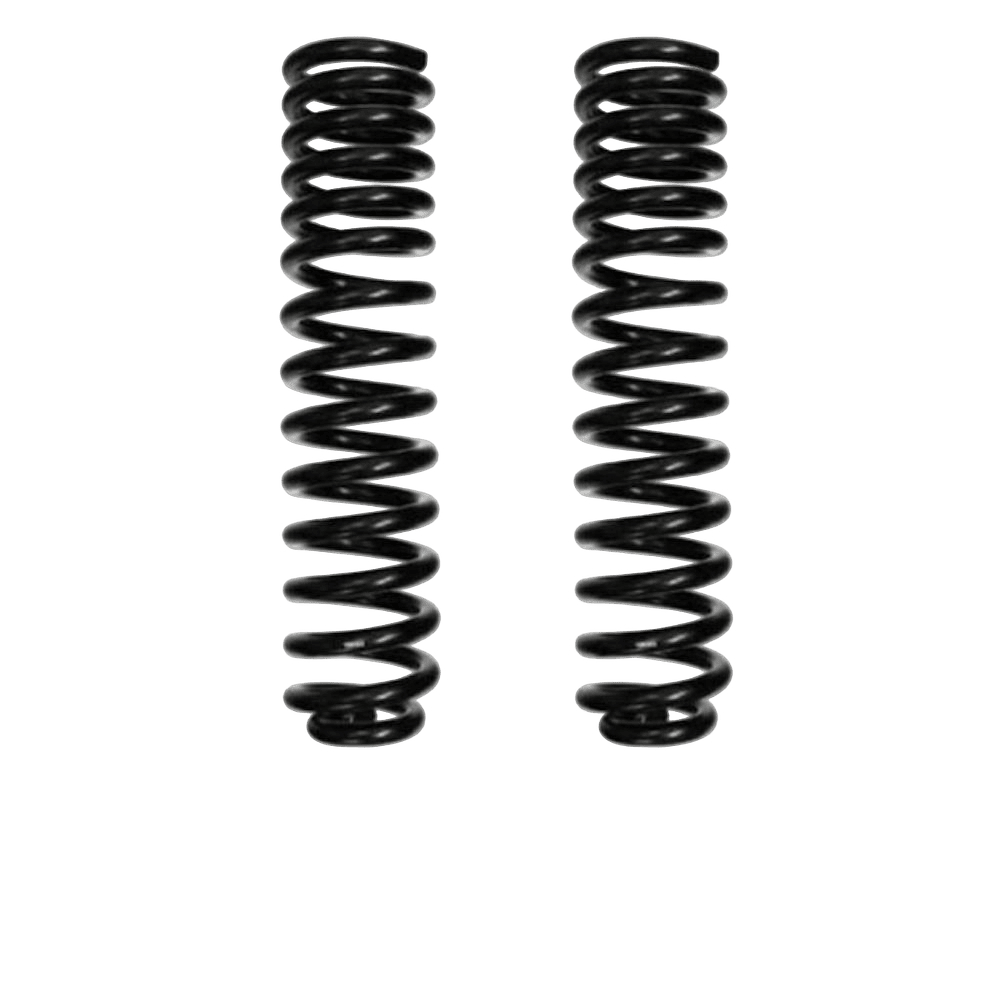 Two black S&B Super Duty Lift Springs on a white background