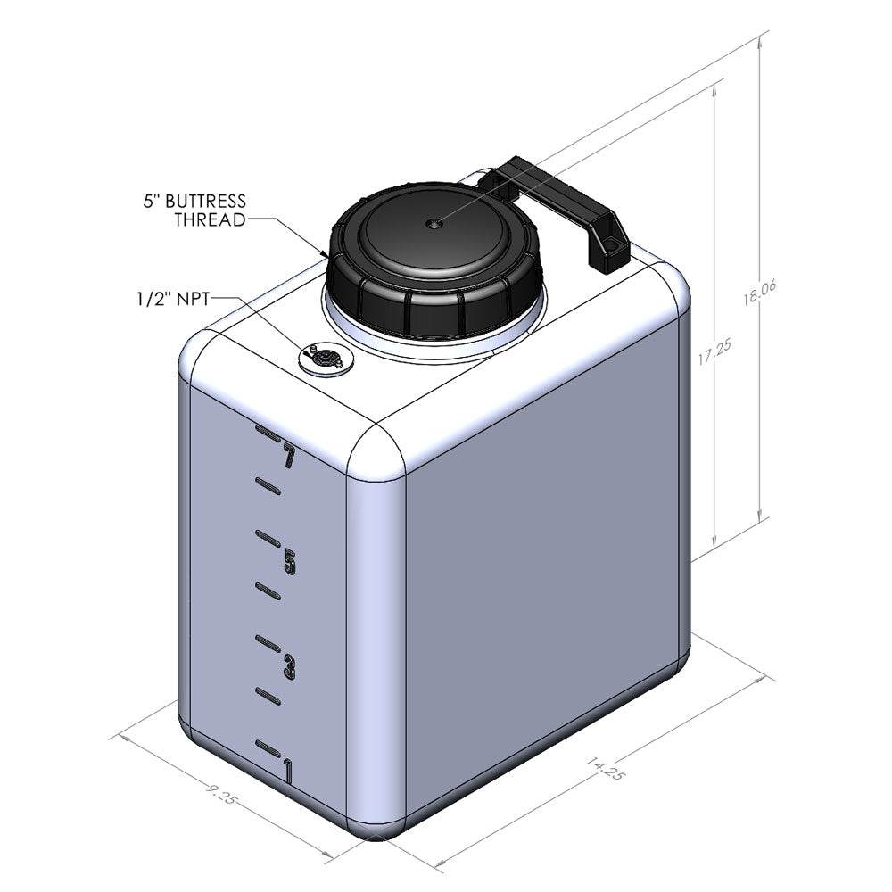 7 Gallon RV Portable Galley Fresh Water Tank - S&B