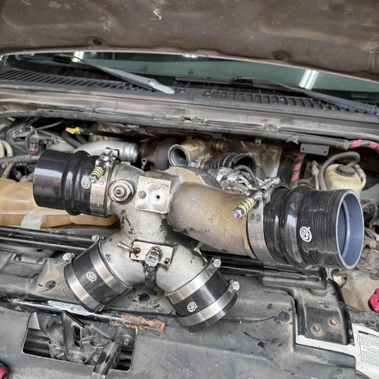 Car engine with SB Filters Hot and Cold Side Boot Kit for 1999.5-2003 Ford F250/F350, 7.3L Powerstroke