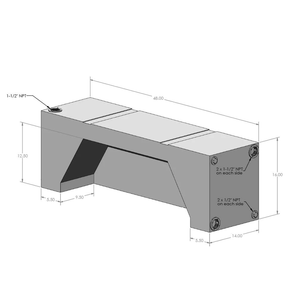 24 Gallon Wheel Well Water Tank (Both Sides) - S&B