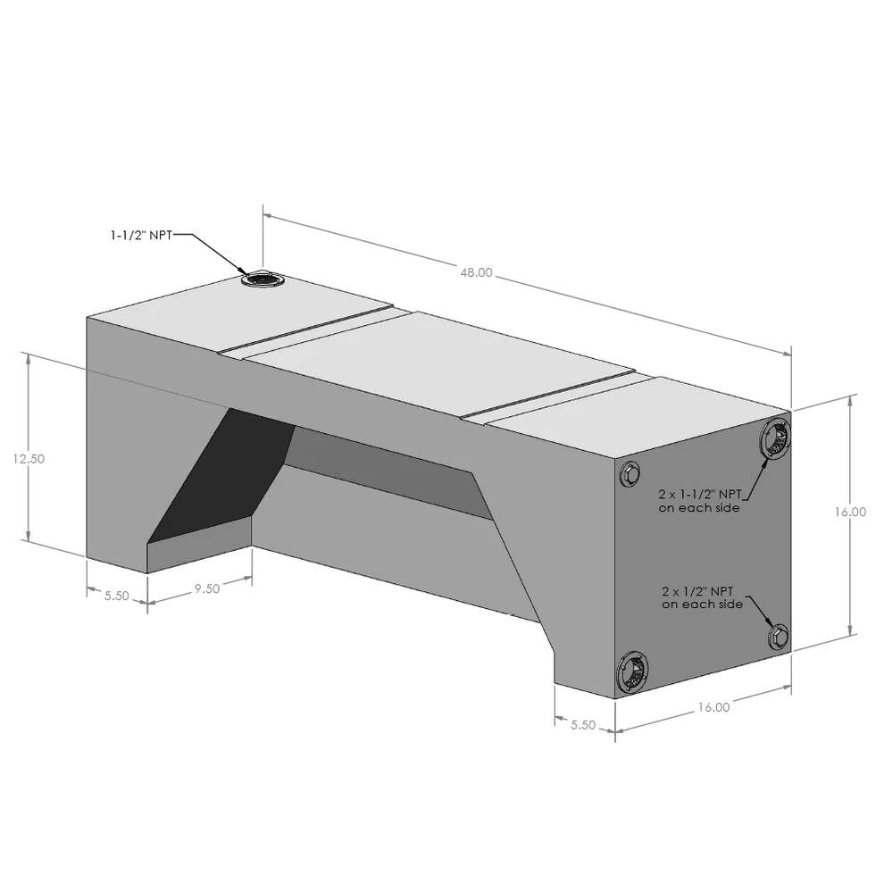 35 Gallon Wheel Well Water Tank (Both Sides) - S&B