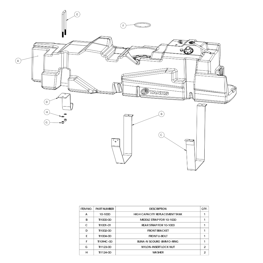 S&B 56 Gallon High-Capacity Fuel Tank for 2011-2016 Ford Powerstroke 6.7L Crew Cab Short Bed