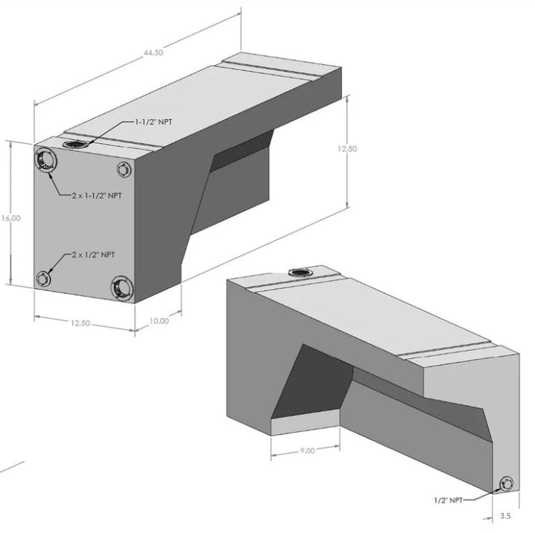22 Gallon Wheel Well Water Tank (Passenger Side)