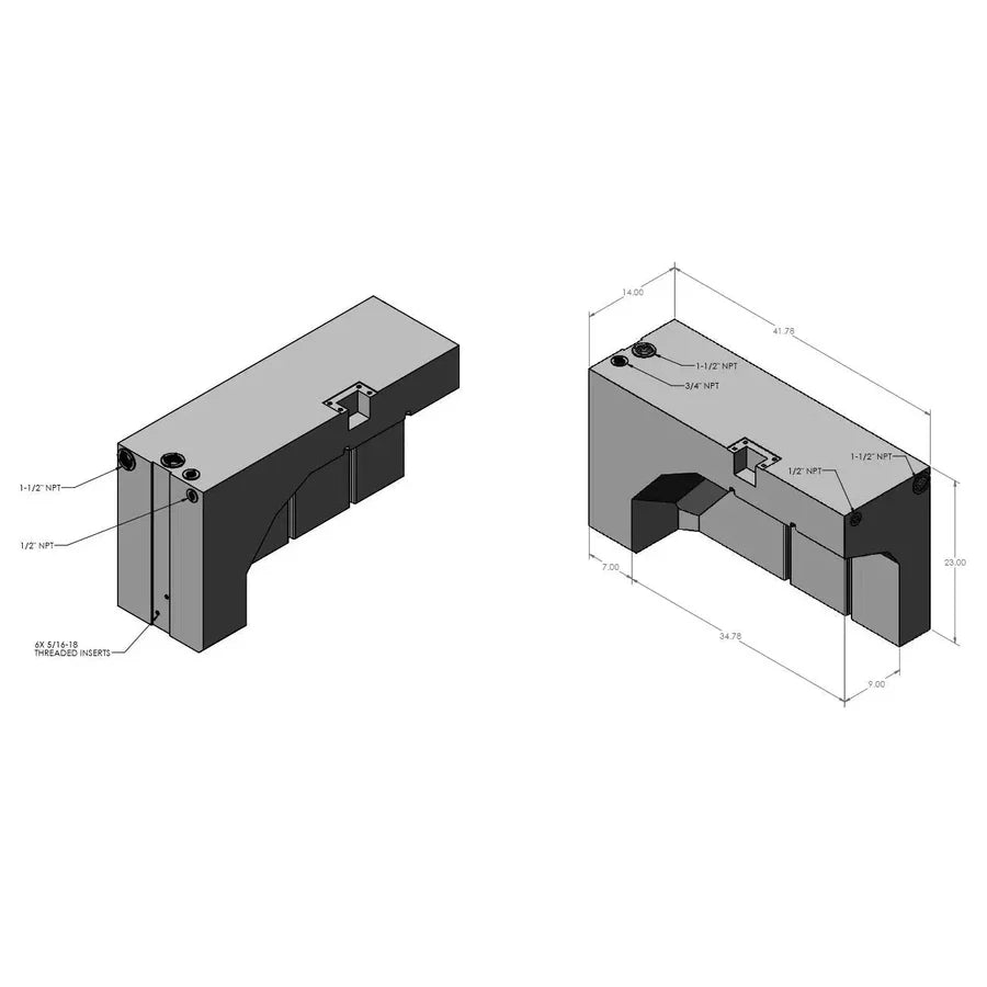 34 Gallon Wheel Well Water Tank (Passenger Side) for 2013-2025 Dodge / RAM Promaster 1500, 2500, 3500 136", 159" and 159" EXT
