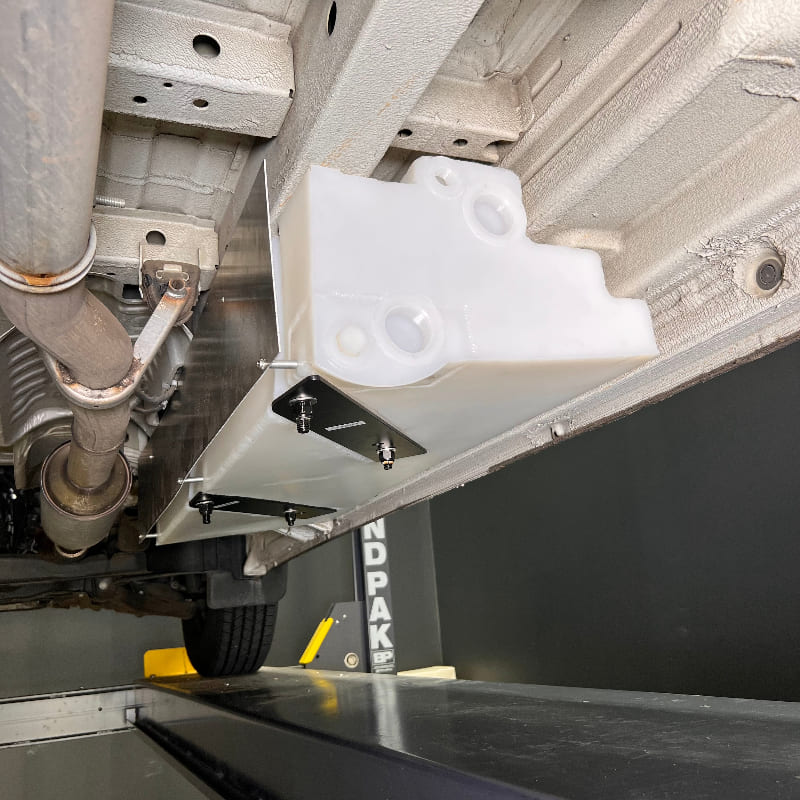 16 Gallon Passenger Side Undercarriage Fresh Water Tank 07-25 Mercedes Sprinter 144" & 170" installed in a van