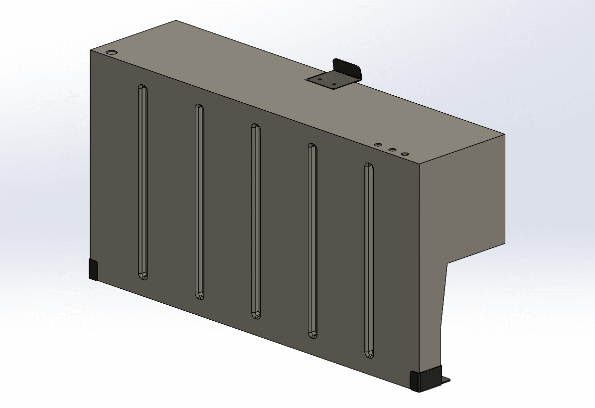 Diagram of an SB Filters 30 Gallon Wheel Well Water Tank (Both Sides) 