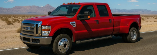 
  Red Powerstroke truck
