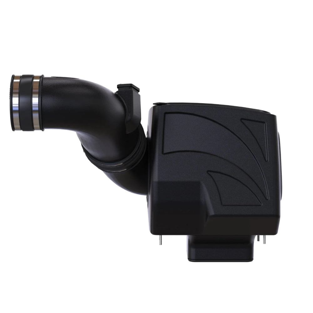 Close up  Cold Air Intake for 2011-2016 Chevy / GMC Duramax LML 6.6L on a white background