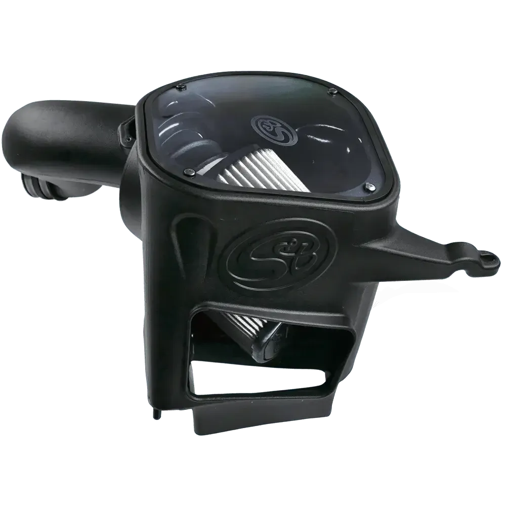 Dry Extendable Cold Air Intake for 2007-2009 Dodge Ram Cummins 6.7L on a white background
