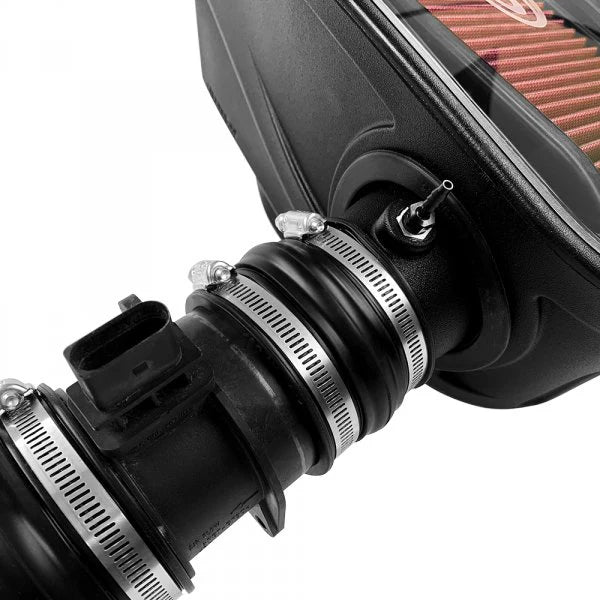 Close up COLD AIR INTAKE FOR 2005.5-2006 1.9L VW TDI, 2009-2015 VW 2.0L TDI (MK6), 2010-2014 Audi A3 2.0L TDI  on a white background
