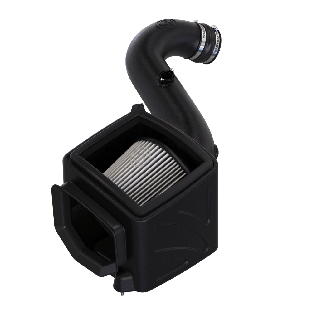 Dry Extendable Cold Air Intake for 2004-2005 Chevy / GMC Duramax LLY 6.6L on a white background
