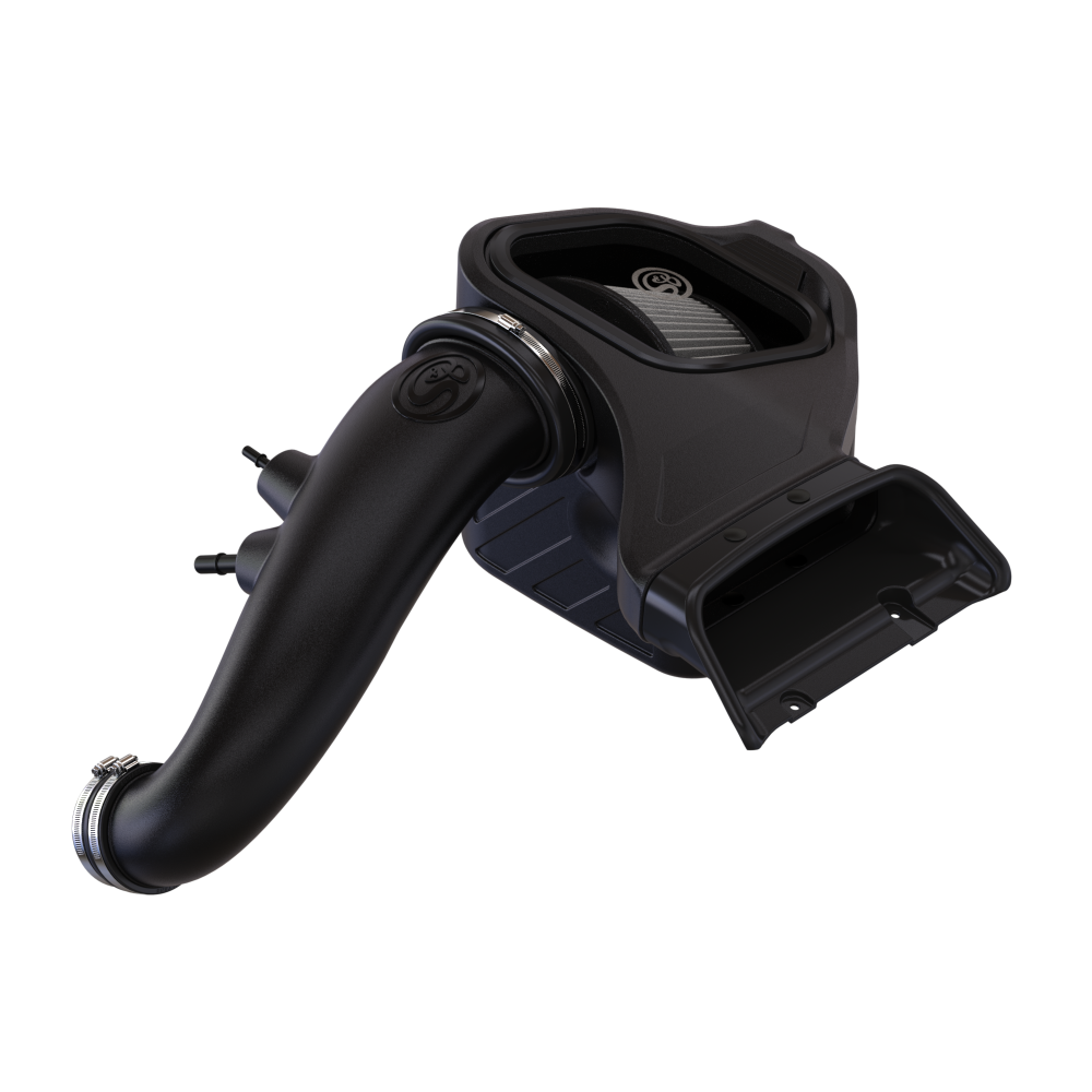 Dry Extendable Cold Air Intake for 2018-2025 Ford F-150 5.0L on a white background
