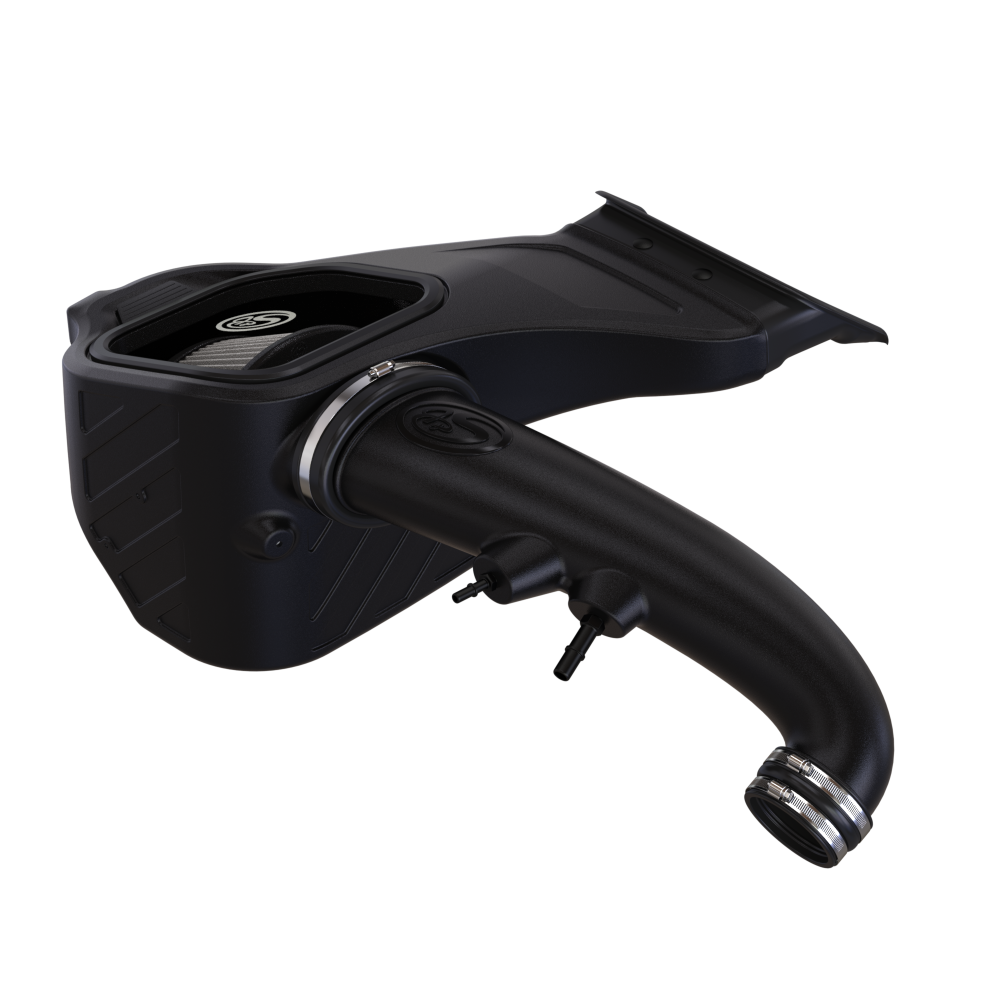 Dry Extendable Cold Air Intake for 2018-2025 Ford F-150 5.0L on a white background
