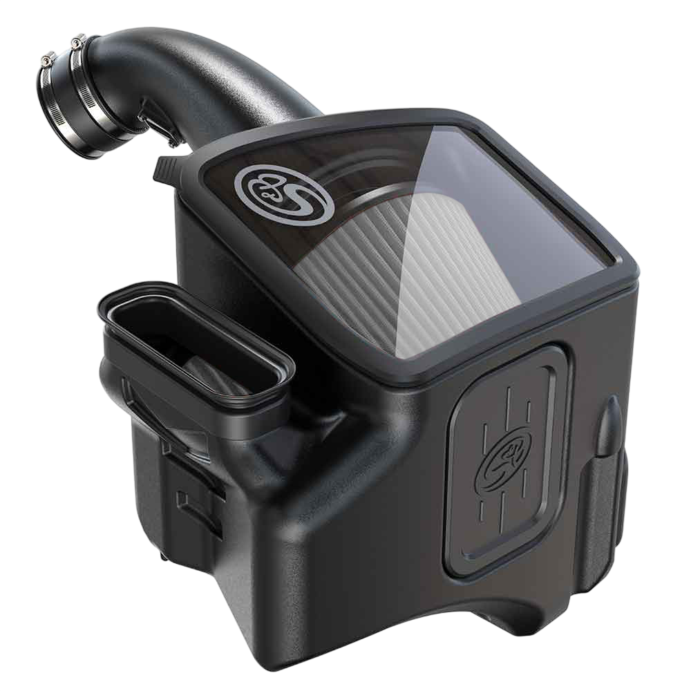 Dry Extendable   Cold Air Intake for 2020-2023 Silverado / Sierra Duramax L5P 6.6L Diesel on a white background