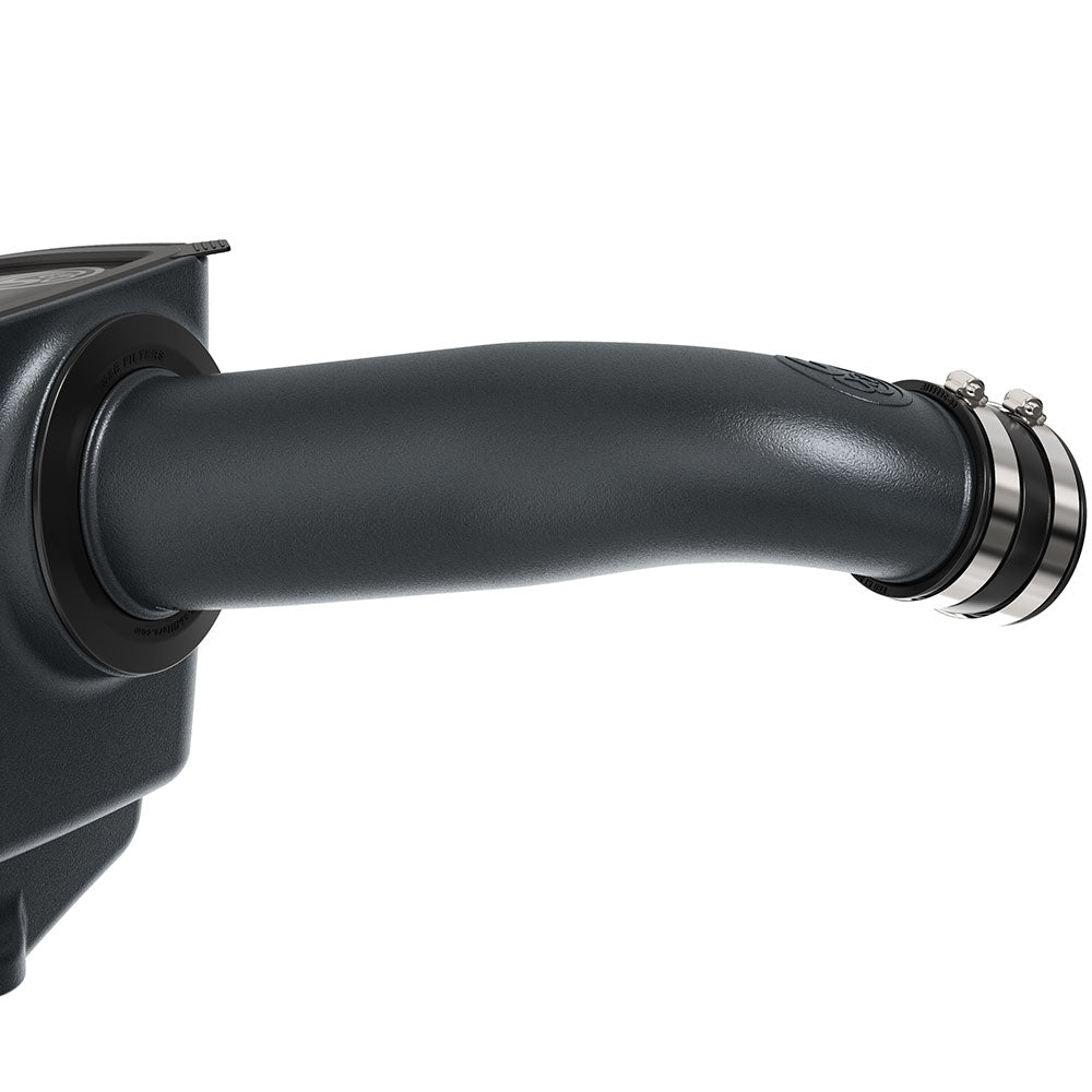 Close up  Dry Extendable Cold Air Intake for 2020-2026 Ford Super Duty, 6.7L Powerstroke