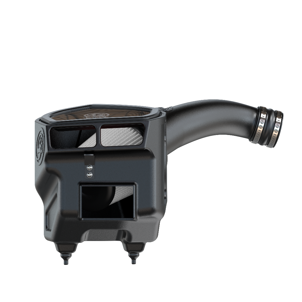 Dry Extendable Cold Air Intake for 2020-2023 Jeep Wrangler / Gladiator 3.0L Ecodiesel on a white background
