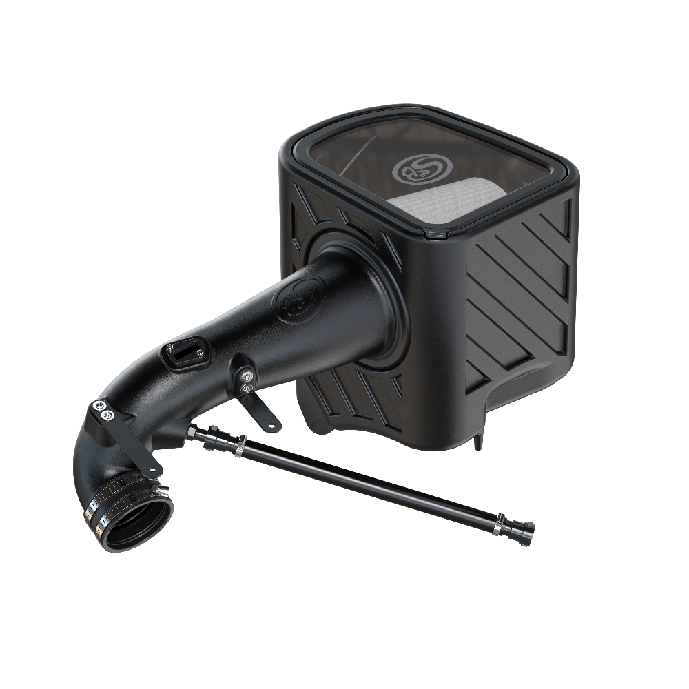 Dry Extendable Cold Air Intake for 2020-2025 Silverado / Sierra 2500 & 3500 6.6L Gas on a white background
