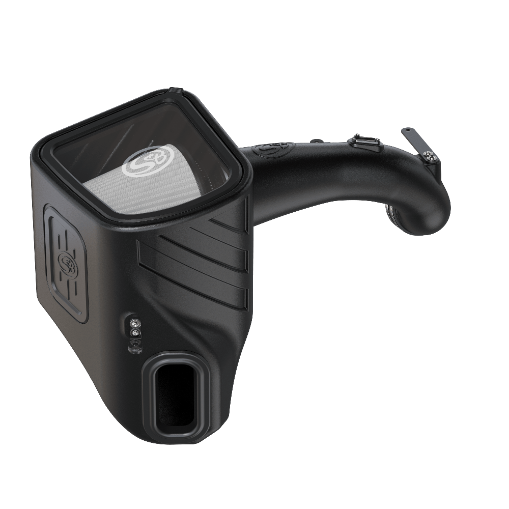 Dry Extendable Cold Air Intake for 2020-2025 Silverado / Sierra 2500 & 3500 6.6L Gas on a white background
