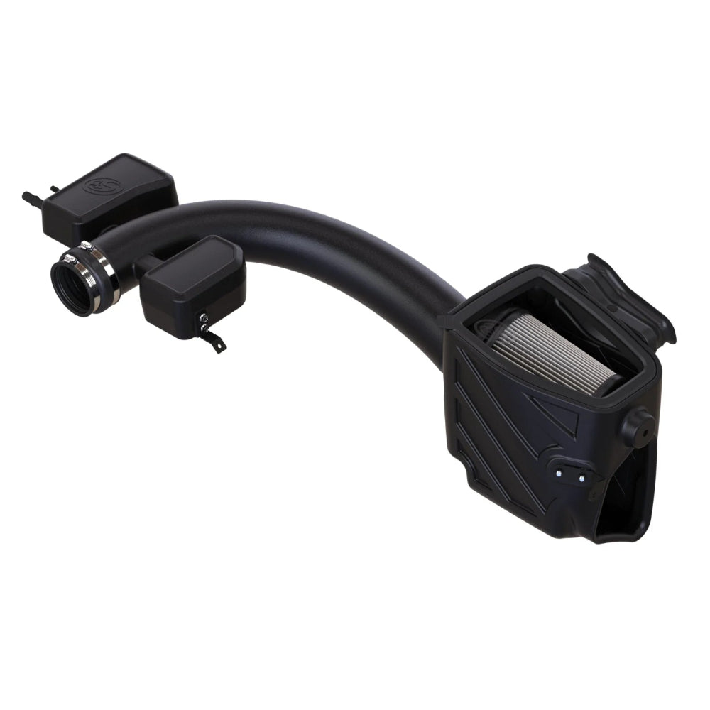 Dry Extendable Cold Air Intake Kit for 2020-2022 FORD F-250, F-350 6.2L, Gas on a white background