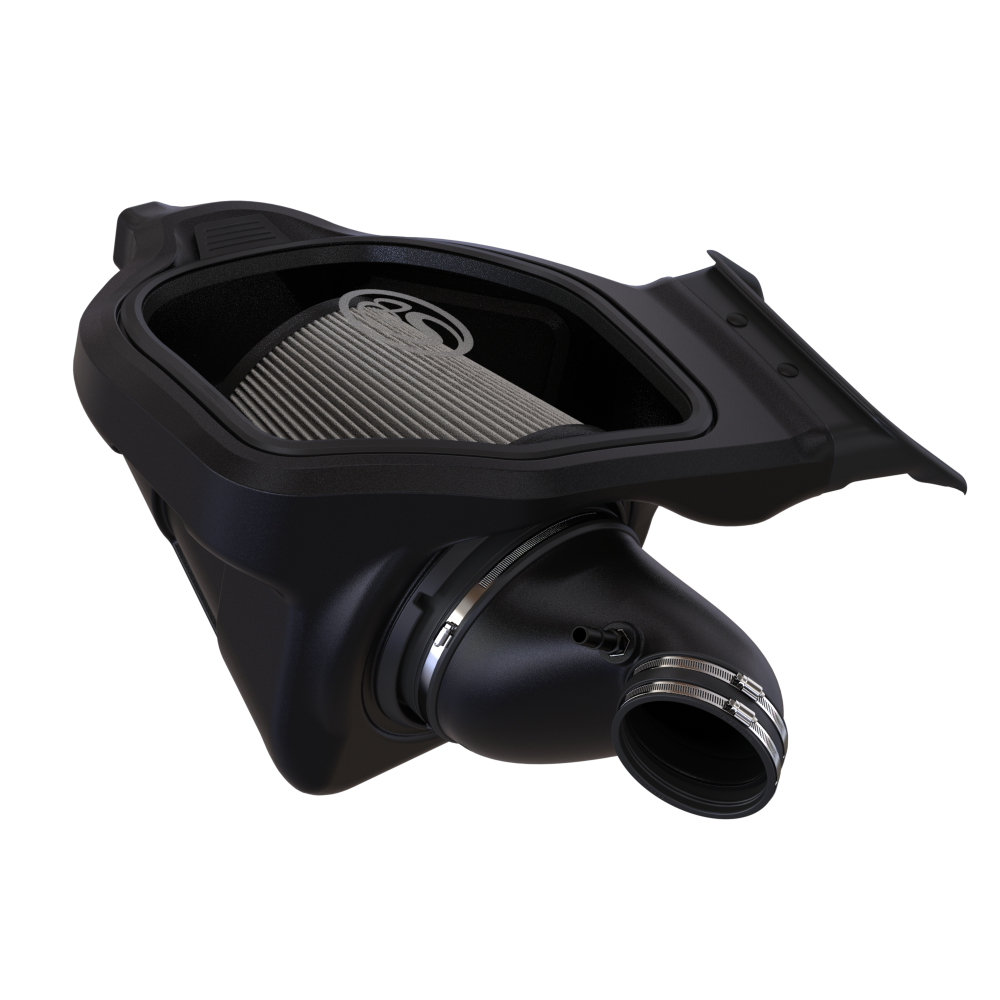 Dry Extendable Cold Air Intake for the 2023-2025 Ford F-150 Raptor R with 3.8L Whipple Supercharger on a white background