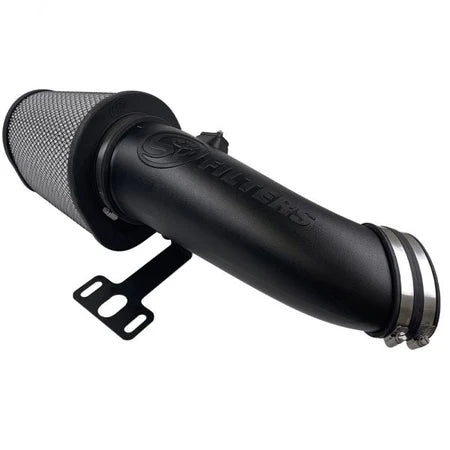 Dry Extendable Open Air Intake for 2017-2019 Ford Super Duty, 6.7L Powerstroke on a white background
