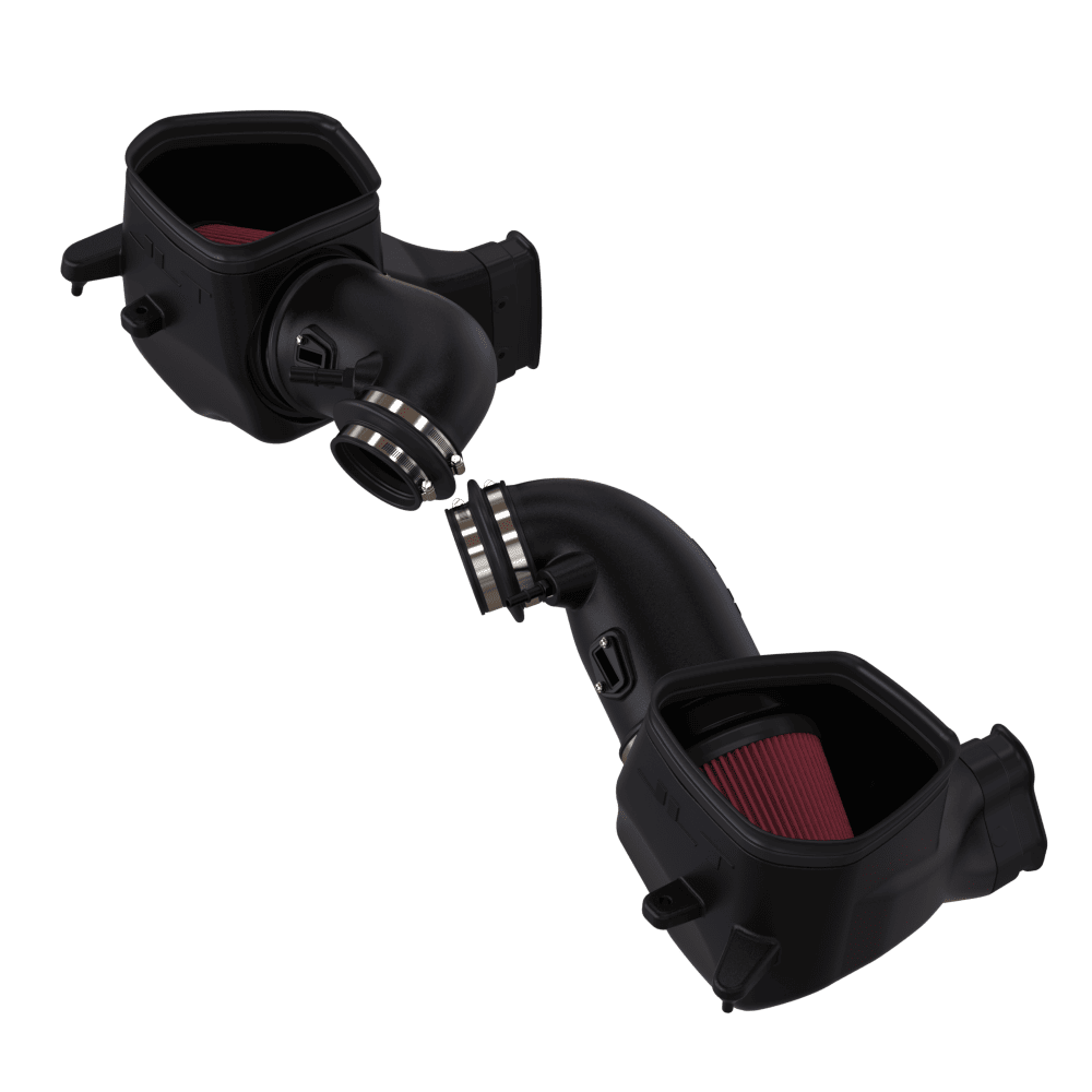 Black JLT Cold Air Intake For 2024-2025 Ford Mustang GT 5.0L - Tune Required on a white background
