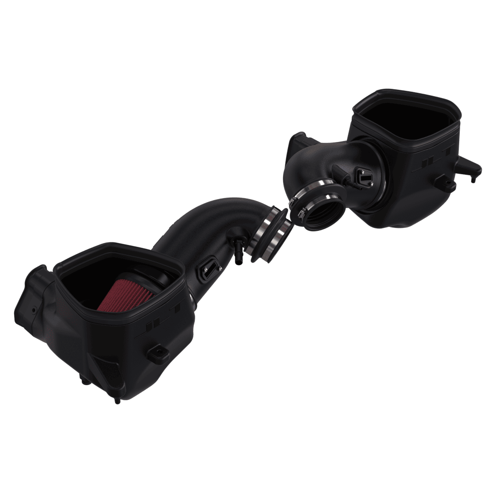 Black JLT Cold Air Intake For 2024-2025 Ford Mustang GT 5.0L - Tune Required on a white background