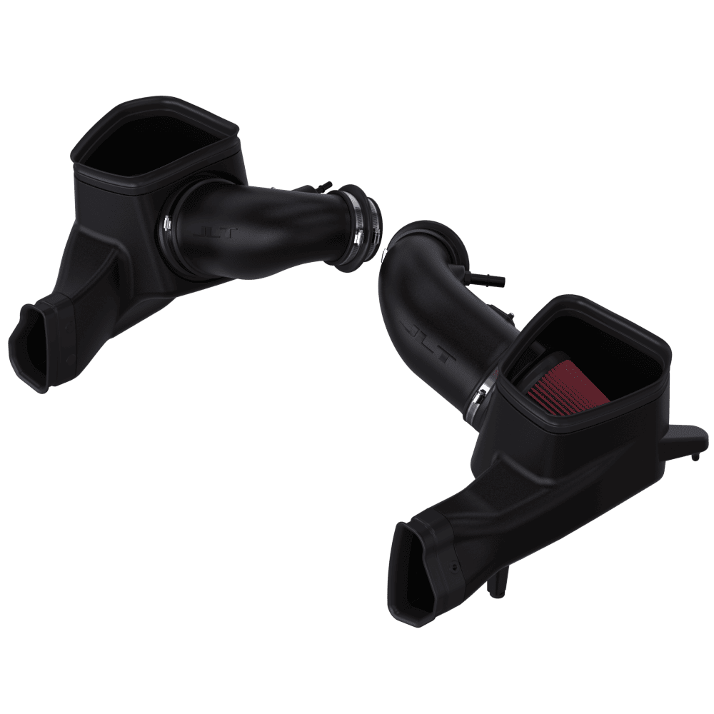 Black JLT Cold Air Intake For 2024-2025 Ford Mustang GT 5.0L - Tune Required on a white background