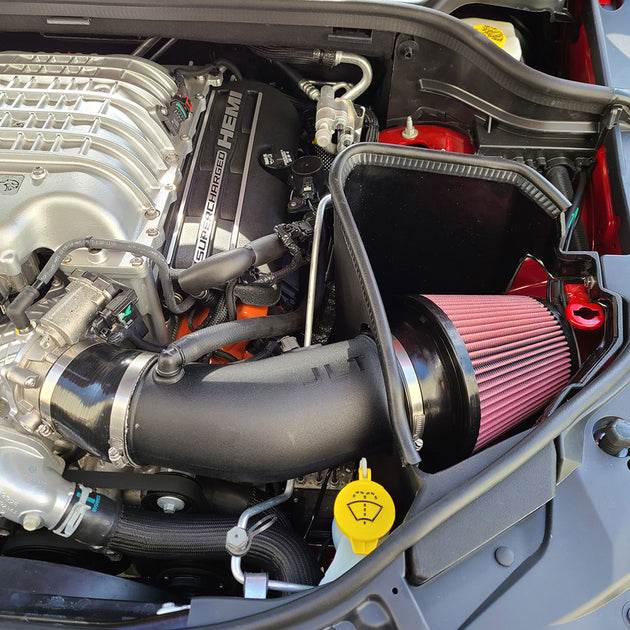 JLT Cold Air Intake 2021 Jeep TrackHawk - S&B installed in the engine compartment of a vehicle

