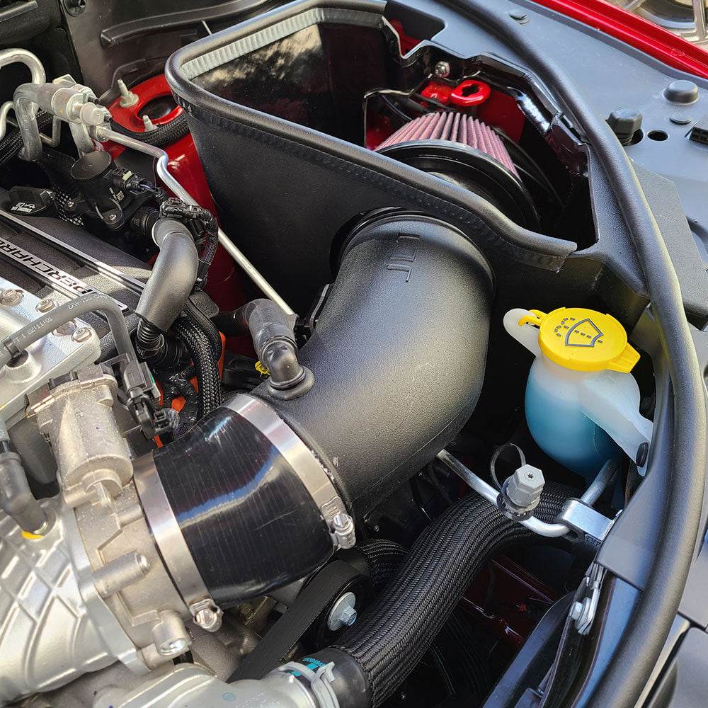 JLT Cold Air Intake 2018-2020 Jeep Trackhawk - S&B installed in the engine compartment of a vehicle
