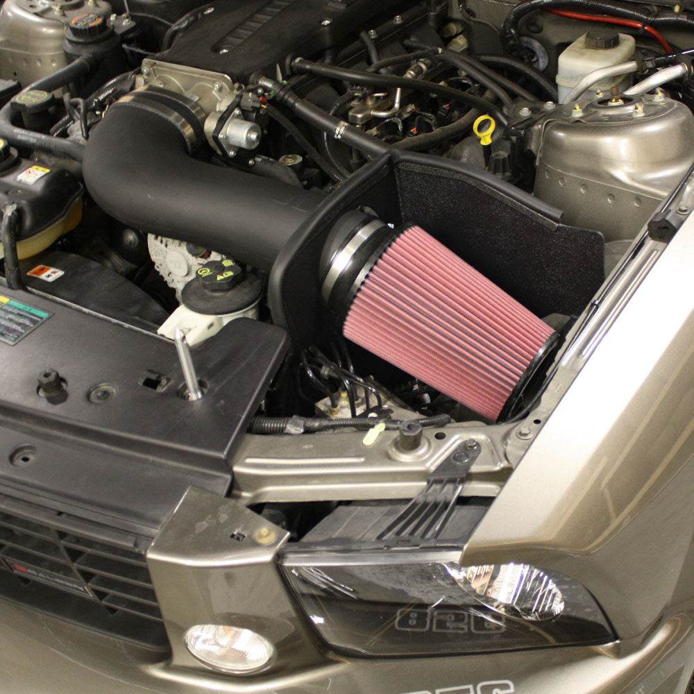 JLT Series III Cold Air Intake for 2005-2009 Mustang GT - S&B installed in the engine compartment of a vehicle
