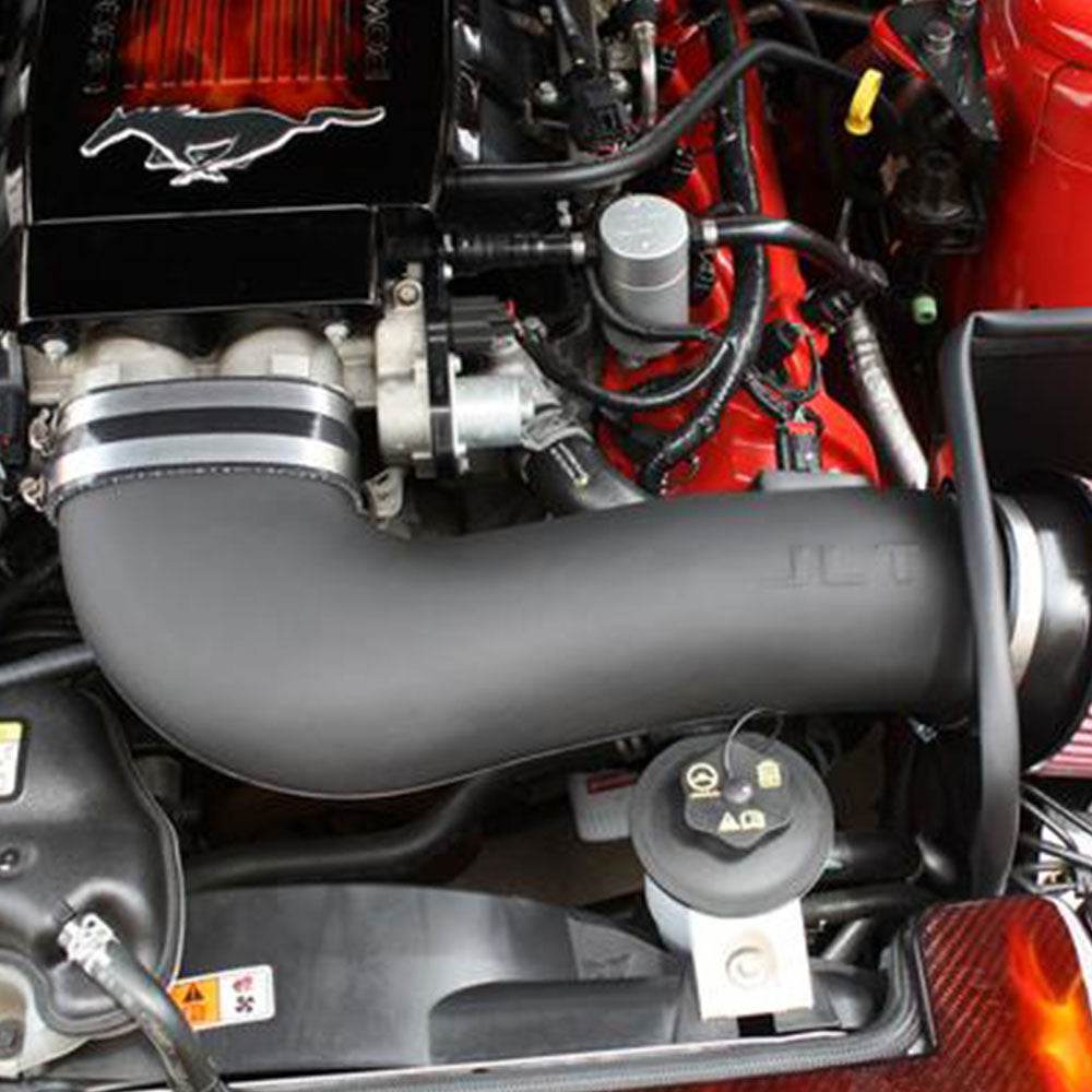 JLT Series III Cold Air Intake for 2005-2009 Mustang GT - S&B installed in the engine compartment of a vehicle
