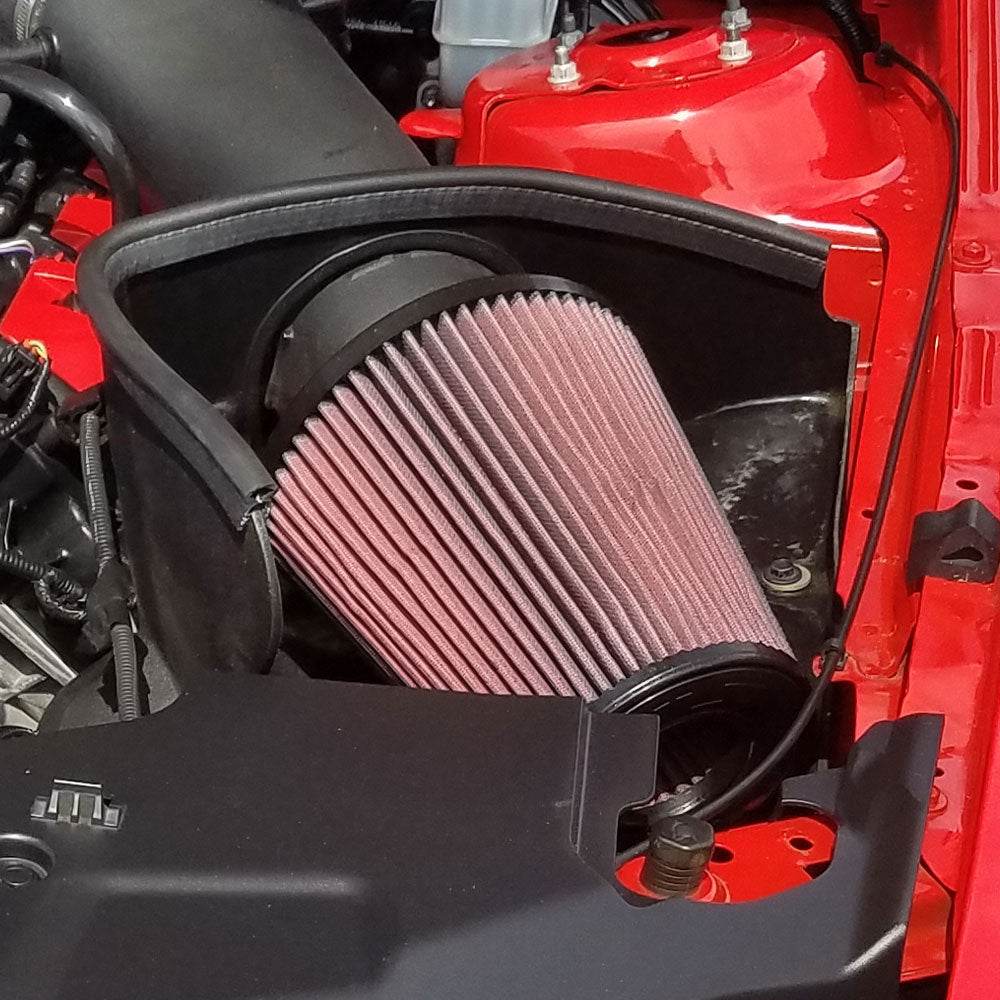 JLT Big Air Intake for 2011-2014 GT with Roush/Whipple/FRPP S/C - S&B installed in the engine compartment of a vehicle
