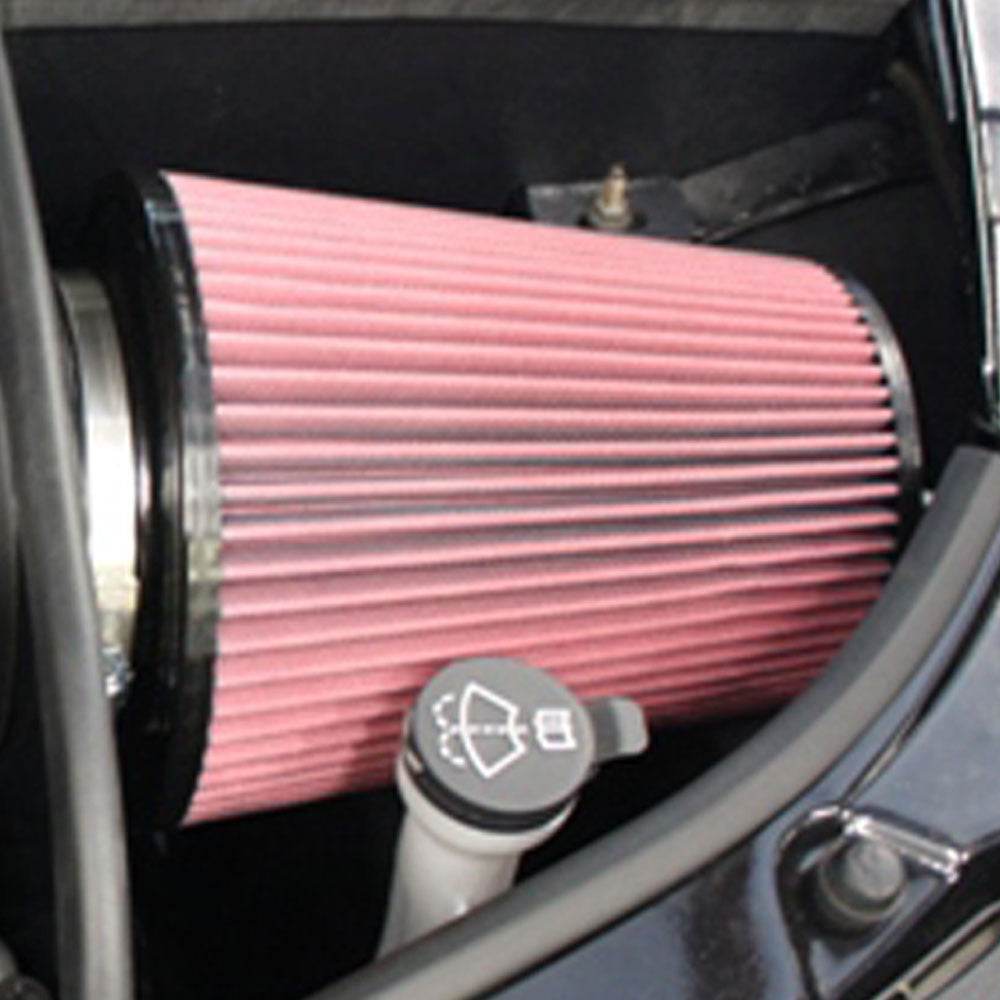 Close up JLT Big Air Intake for 2012-2015 Camaro ZL1 6.2L - S&B installed in the engine compartment of a vehicle
