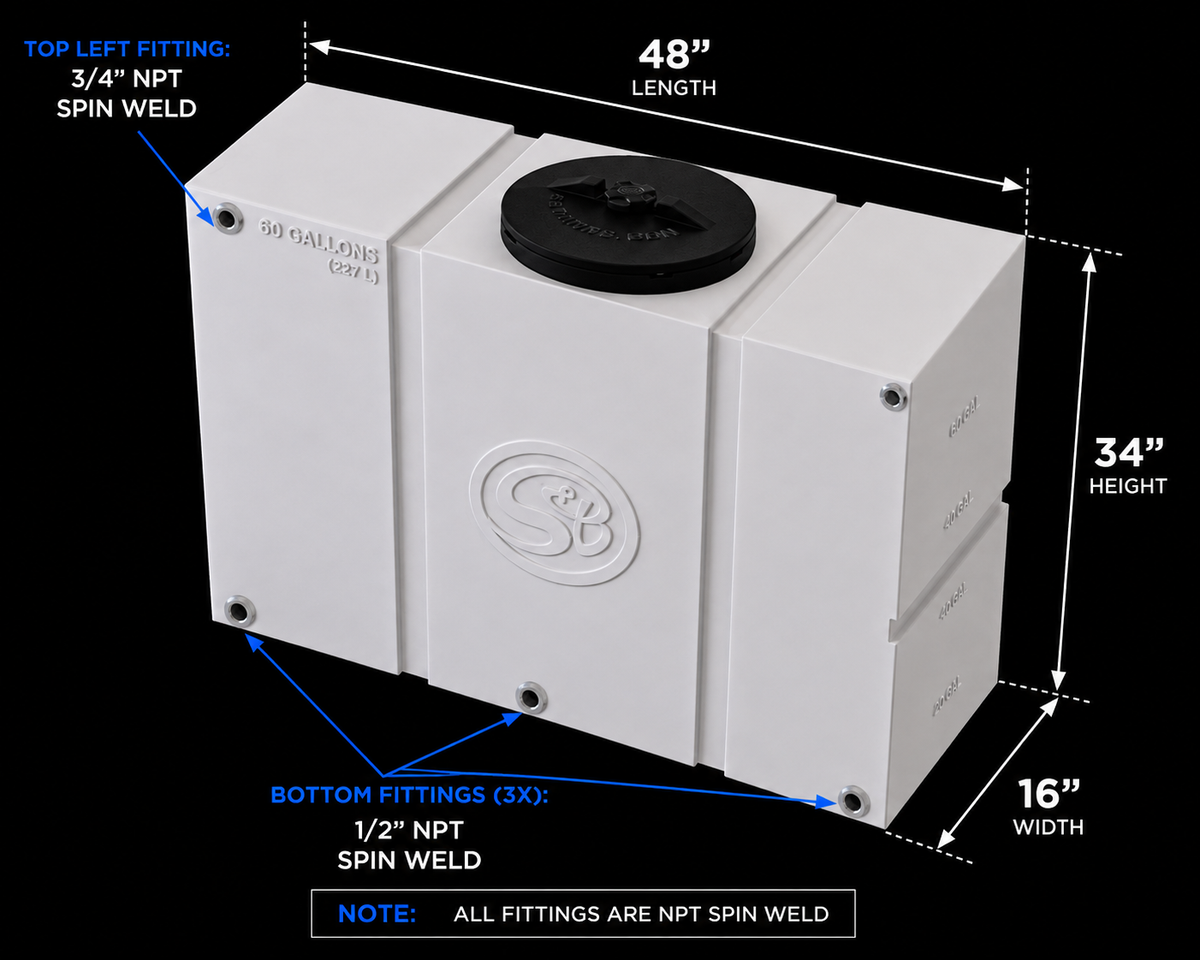 100 Gallon Slim Detail Tank
