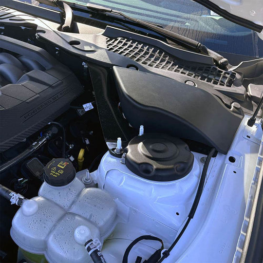 
  JLT Master Cylinder Cover for 2024-2025 Mustang GT, Ecoboost installed in a car - S&B
