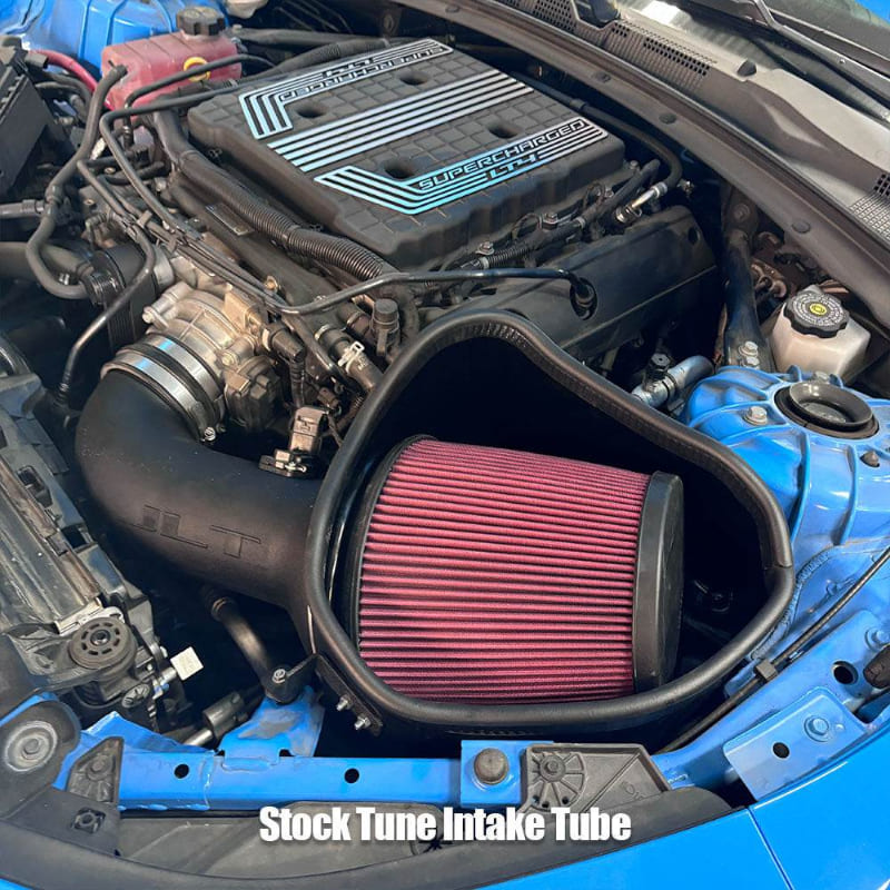 Car engine with an SB Filter JLT Cold Air Intake for 2017-2024 Camaro ZL1 6.2L