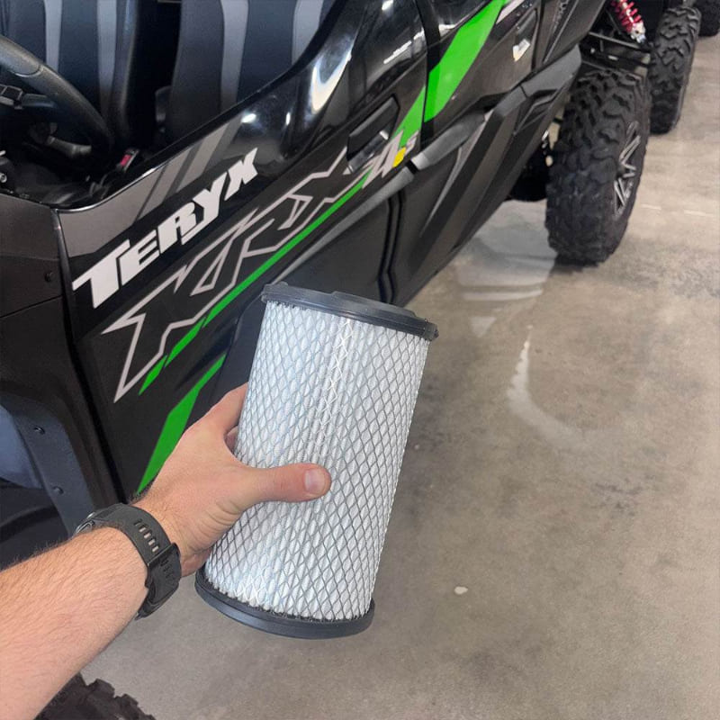 SB Filter Replacement Filter For 2020-2025 Kawasaki KRX 1000, 2024-2025 Ridge in front of a racing car
