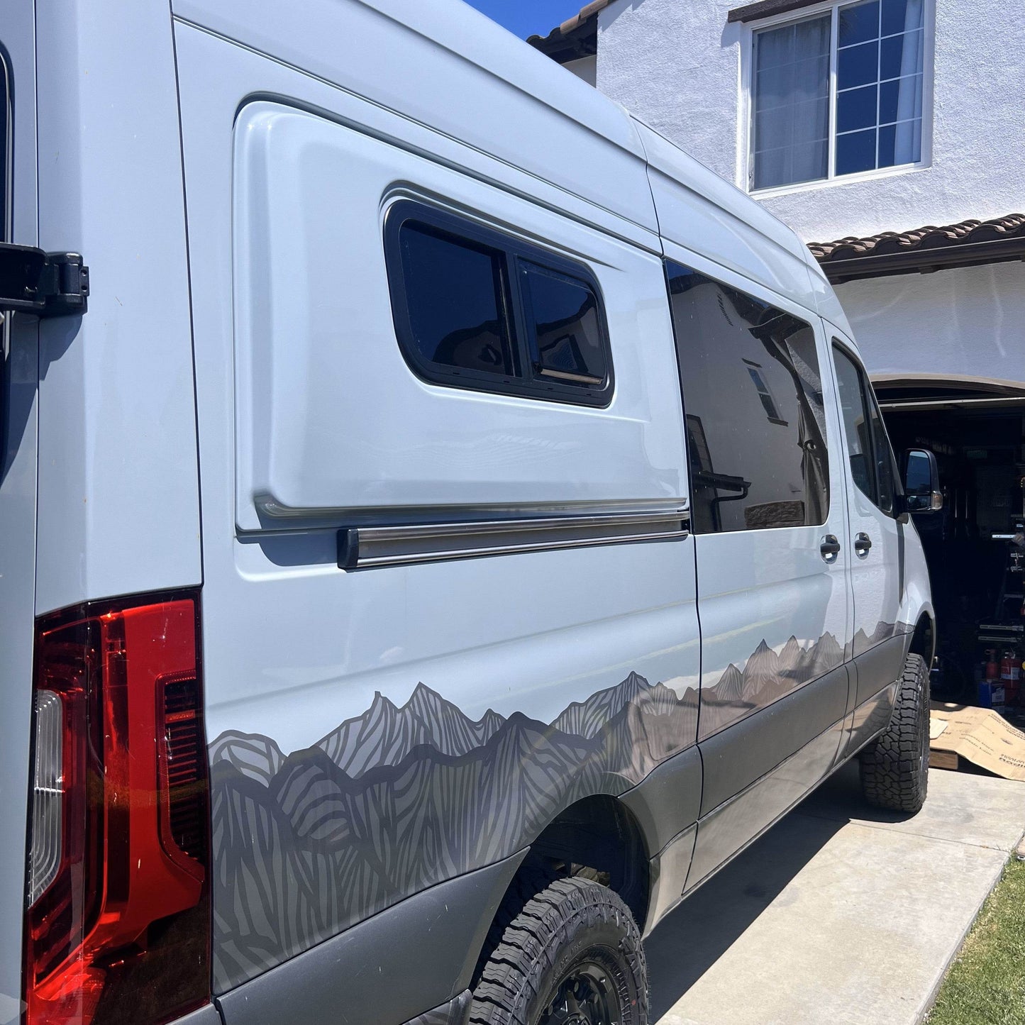 Acrylic Slider Window w/ Clamp Ring (Passenger Side) for Sprinter Van Wideout