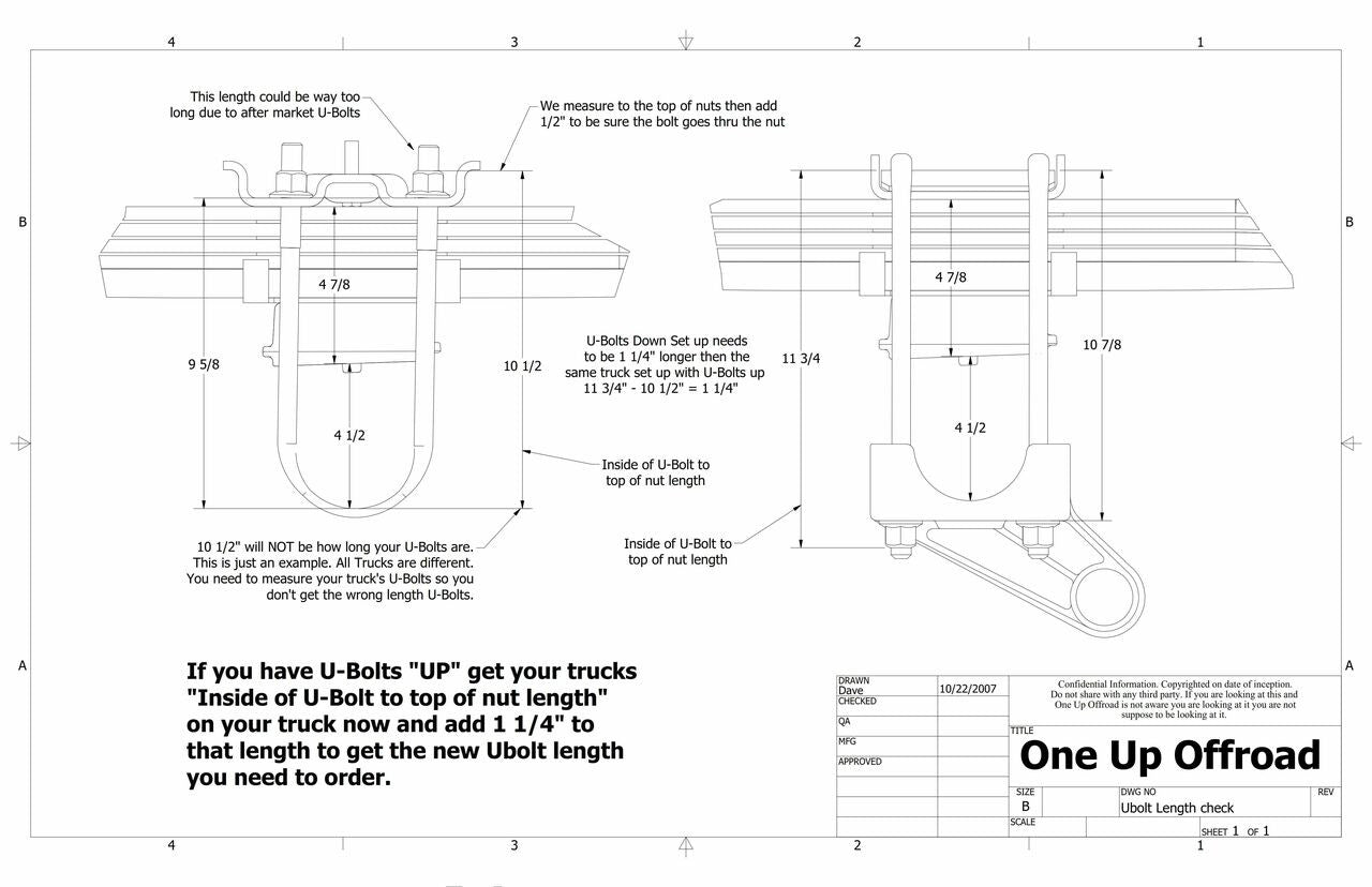 Under Axle Bar Mount, 3 1/2in & 4in Axle, U-Bolts Down