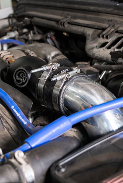 
  SB Intake Elbow installed in a car
