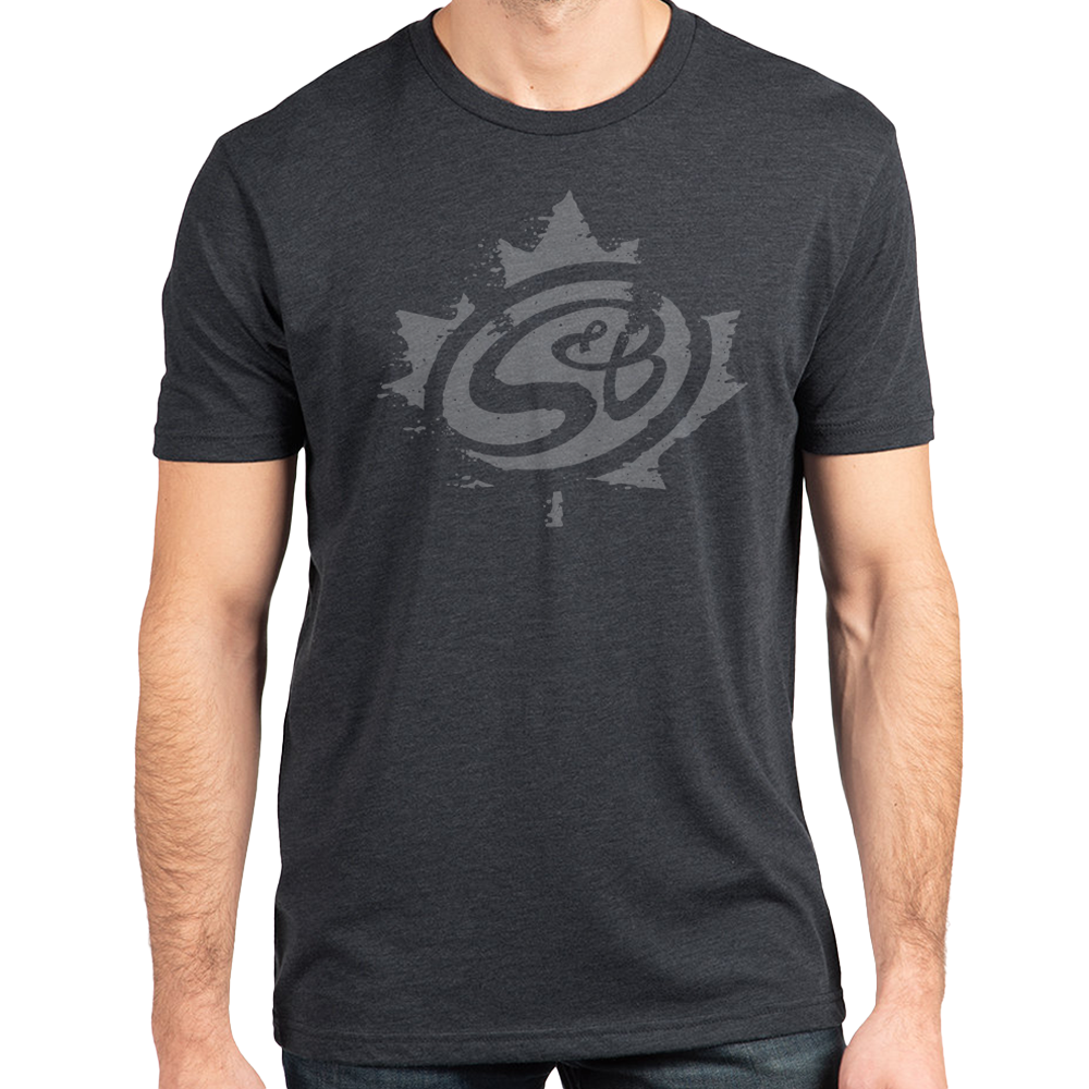  S&B Maple Leaf Logo Tri-Blend Shirt - Vintage Black / Grey