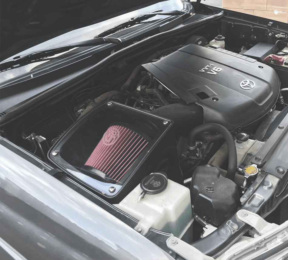 Cold Air Intake for 2005-2011 Toyota Tacoma 4.0L - S&B installed in the engine compartment of a vehicle
